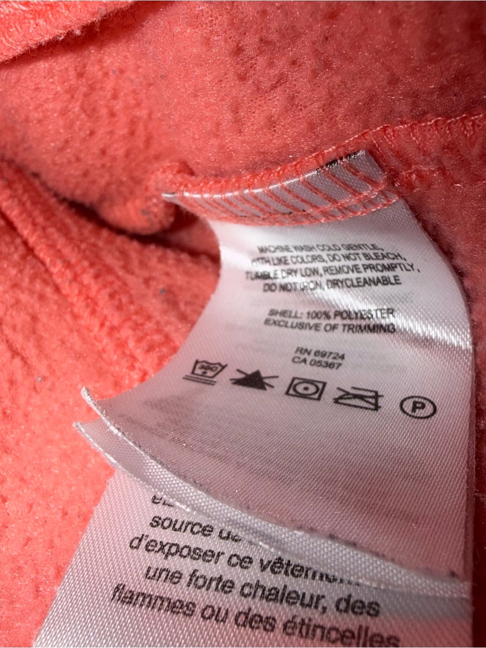Columbia Baby Full Zip-Up Fleece Jacket Peach Size 12-18 Months - Picture 5 of 5